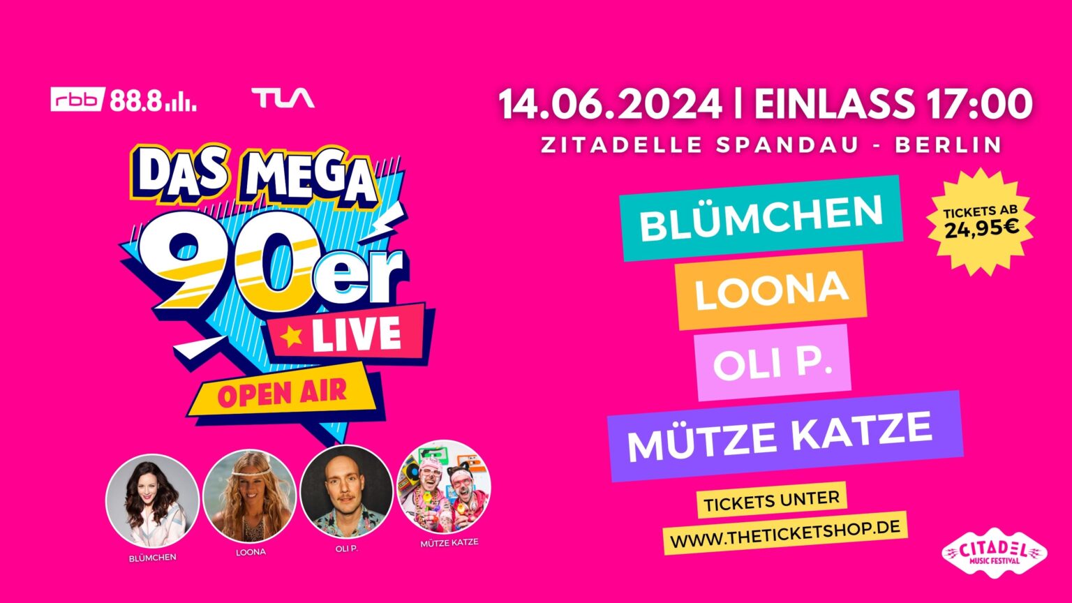 Das MEGA 90er Live Open Air Gärten der Welt Berlin 2025 The Ticket Shop