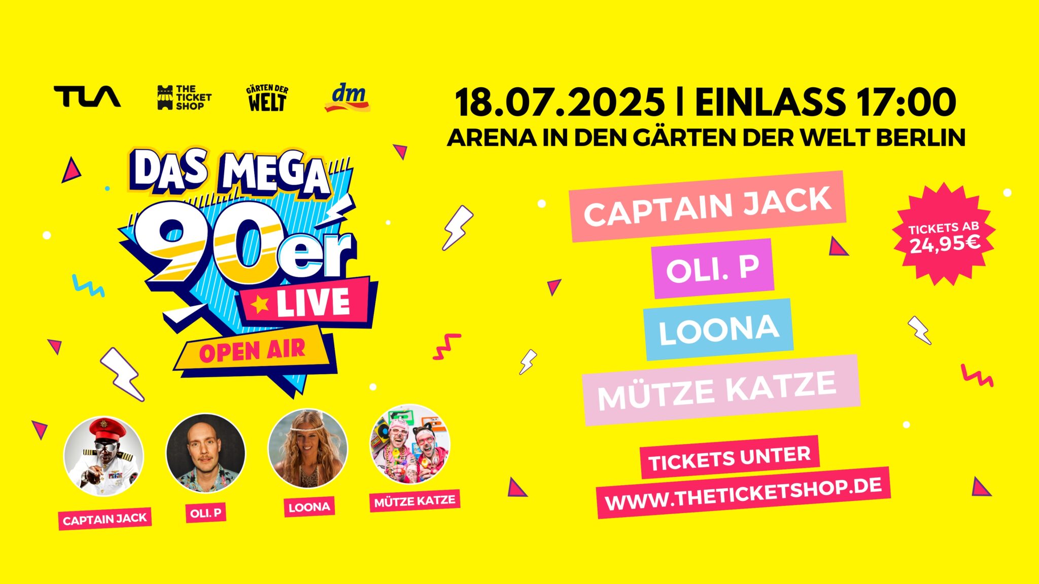 Das MEGA 90er Live Open Air Gärten der Welt Berlin 2025 The Ticket Shop